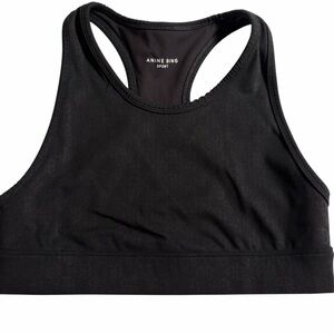 Anine Bing Sport All-Over Logo Black Sports Bra - Medium